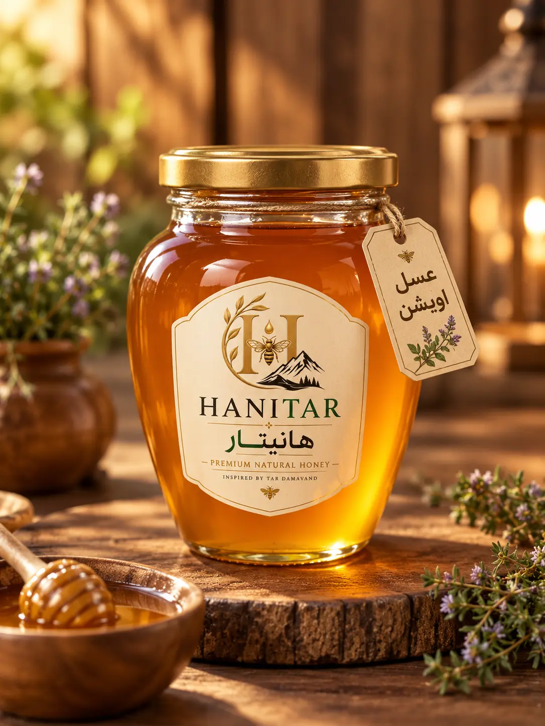 Premium Honey Jar Still Life عسل آویشن - تصویر 1